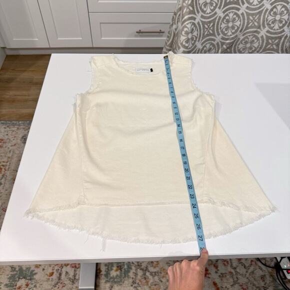 Parker Smith Top Women’s Small Ivory Tencel Linen Sleeveless Blouse USA Made - Picture 9 of 12